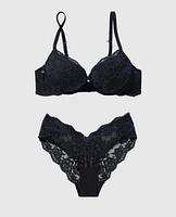 Push Up Bra with Lace Overlay