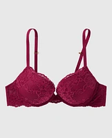 Soutien-gorge pigeonnant avec incrustation de dentelle