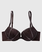 Push Up Bra with Lace Overlay