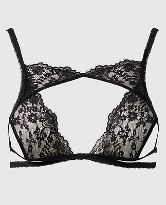 Soutien-gorge en dentelle non doublée à col montant