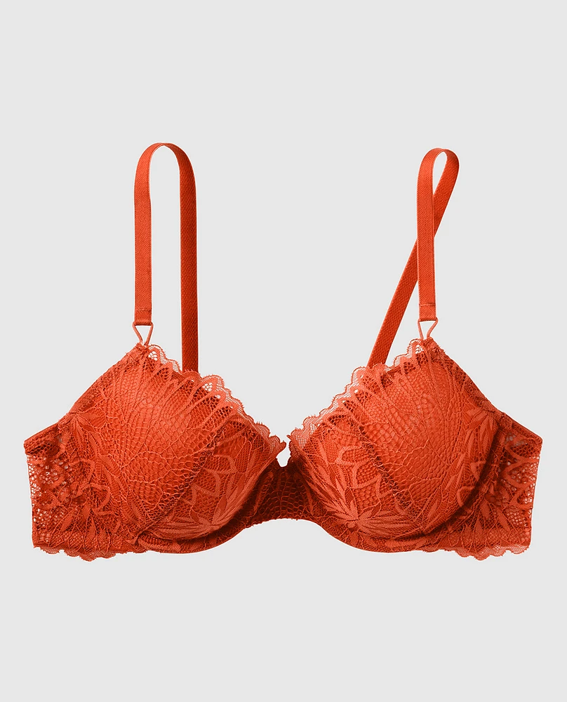 Soutien-gorge demi-buste en mousse intercalaire légèrement doubl