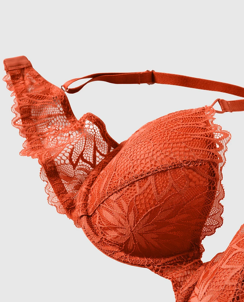 Soutien-gorge demi-buste en mousse intercalaire légèrement doubl