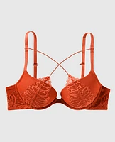 Soutien-gorge pigeonnant avec incrustation de dentelle