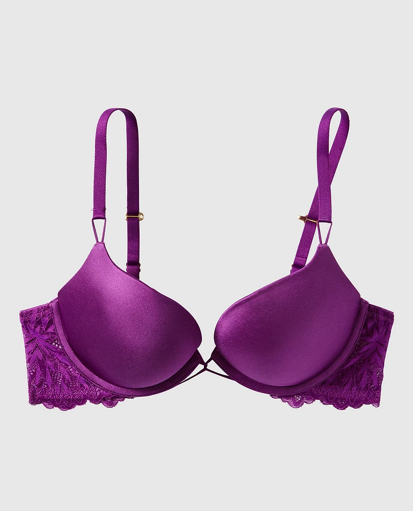 Push Up Bra with Lace Overlay