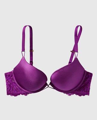 Soutien-gorge pigeonnant avec incrustation de dentelle