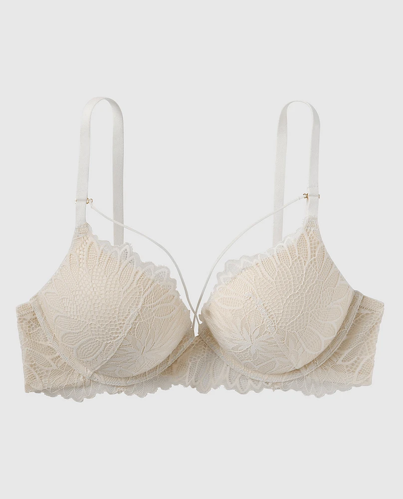 Soutien-gorge pigeonnant +2 tailles de bonnet en dentelle