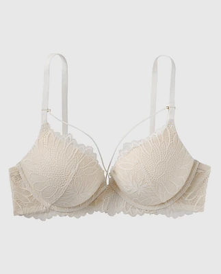 Up 2 Cup Push Bra with Allover Lace