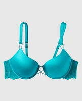 Smooth Lightly Lined Full Coverage Bra with Lace Wing