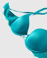 Doux soutien-gorge couvrant légèrement doublé avec côté en dentelle