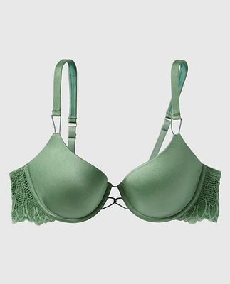 Doux soutien-gorge couvrant légèrement doublé avec côté en dentelle