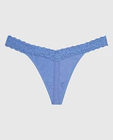 Tanga à taille en V avec bordure dentelle