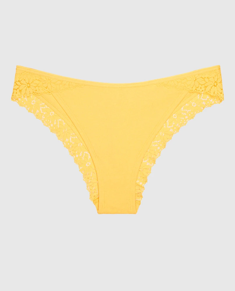 Tanga Cheeky avec bordure en dentelle