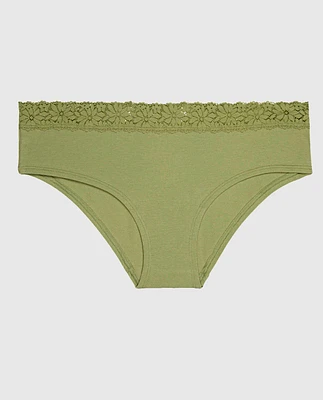 Culotte taille haute avec bordure en dentelle