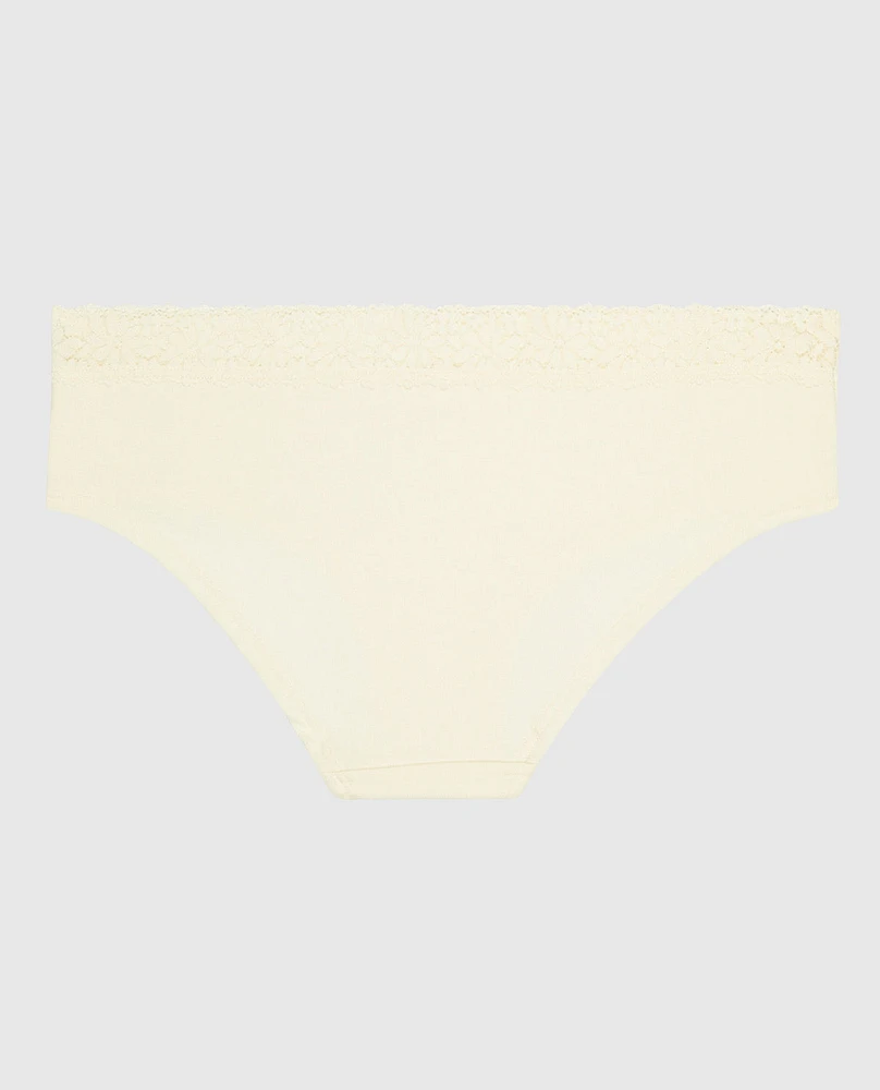 Culotte taille haute avec bordure en dentelle