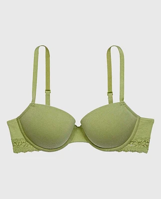 Soutien-gorge demi-buste en doux coton légèrement doublé