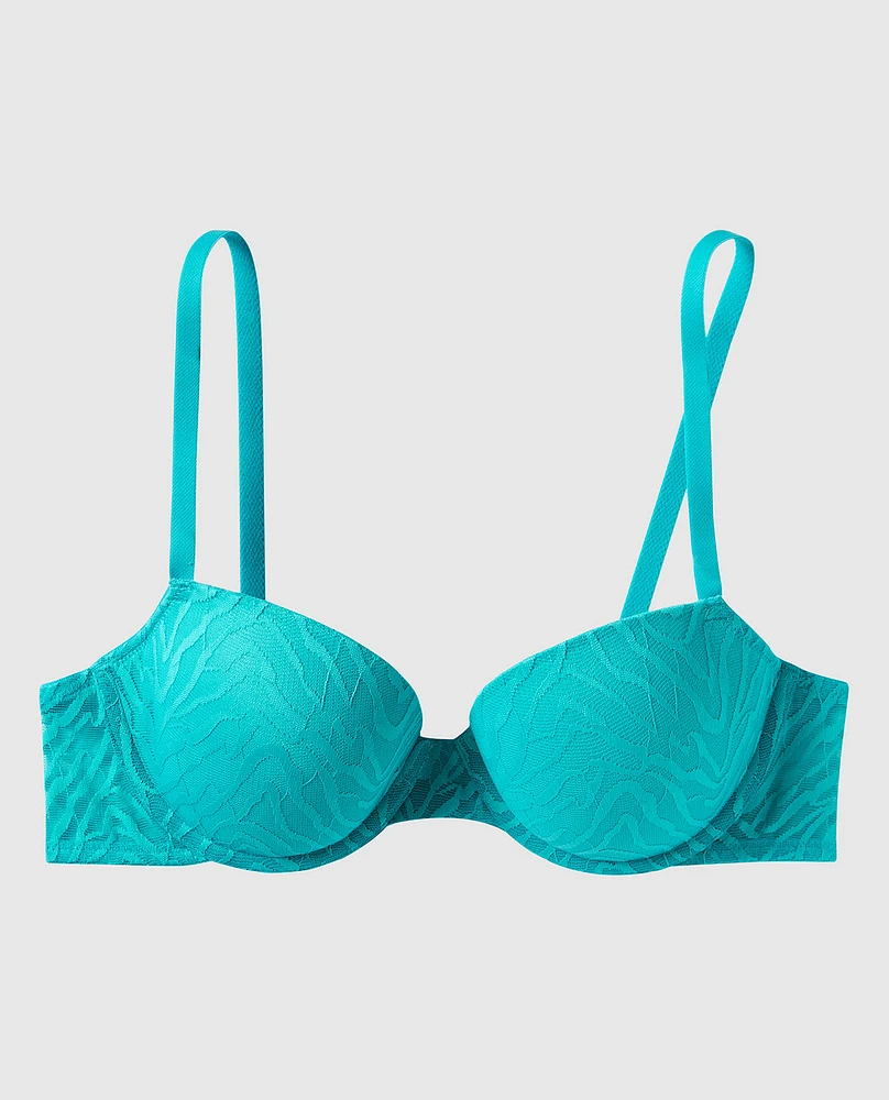 Soutien-gorge demi-buste légèrement doublé en dentelle