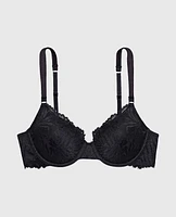 Lightly Lined Full Coverage Bra with Allover Lace