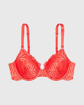 Lightly Lined Full Coverage Bra with Allover Lace