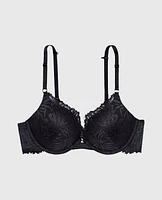 Up 2 Cup Push Bra with Allover Lace