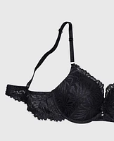 Up 2 Cup Push Bra with Allover Lace