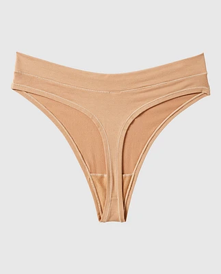 Tanga à jambe échancrée doux confort