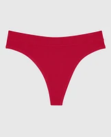 Tanga à jambe échancrée rouge cosmo