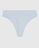 Tanga à jambe échancrée bleu de méthylène