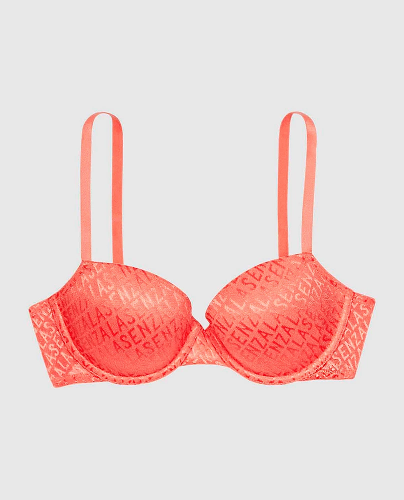 Doux soutien-gorge demi-buste légèrement doubl