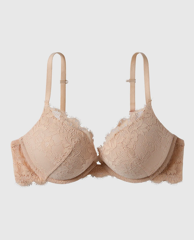 Soutien-gorge pigeonnant +2 tailles de bonnet havane