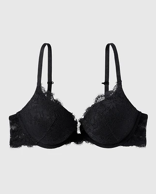 Up 2 Cup Push Bra with Allover Lace