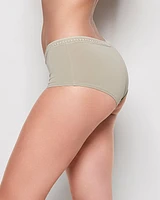 Boyshort Panty with Elemental Lace Stone Grey