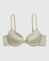 Soutien-gorge demi-buste légèrement doublé gris pierre