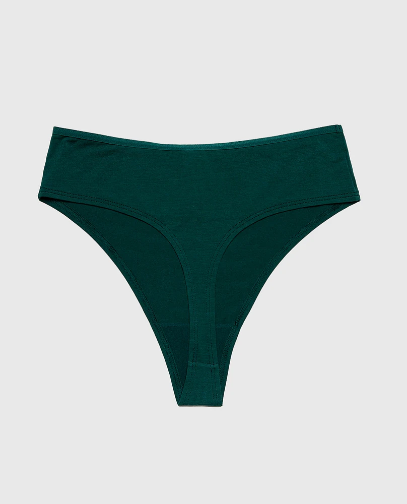 Ultrasoft High Leg Thong Panty Emerald Green