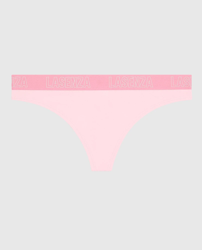 Thong Panty with Logo Pink