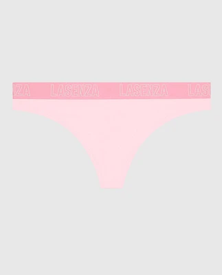 Thong Panty with Logo Pink