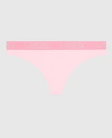 Thong Panty with Logo Pink