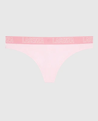 Thong Panty with Logo Pink