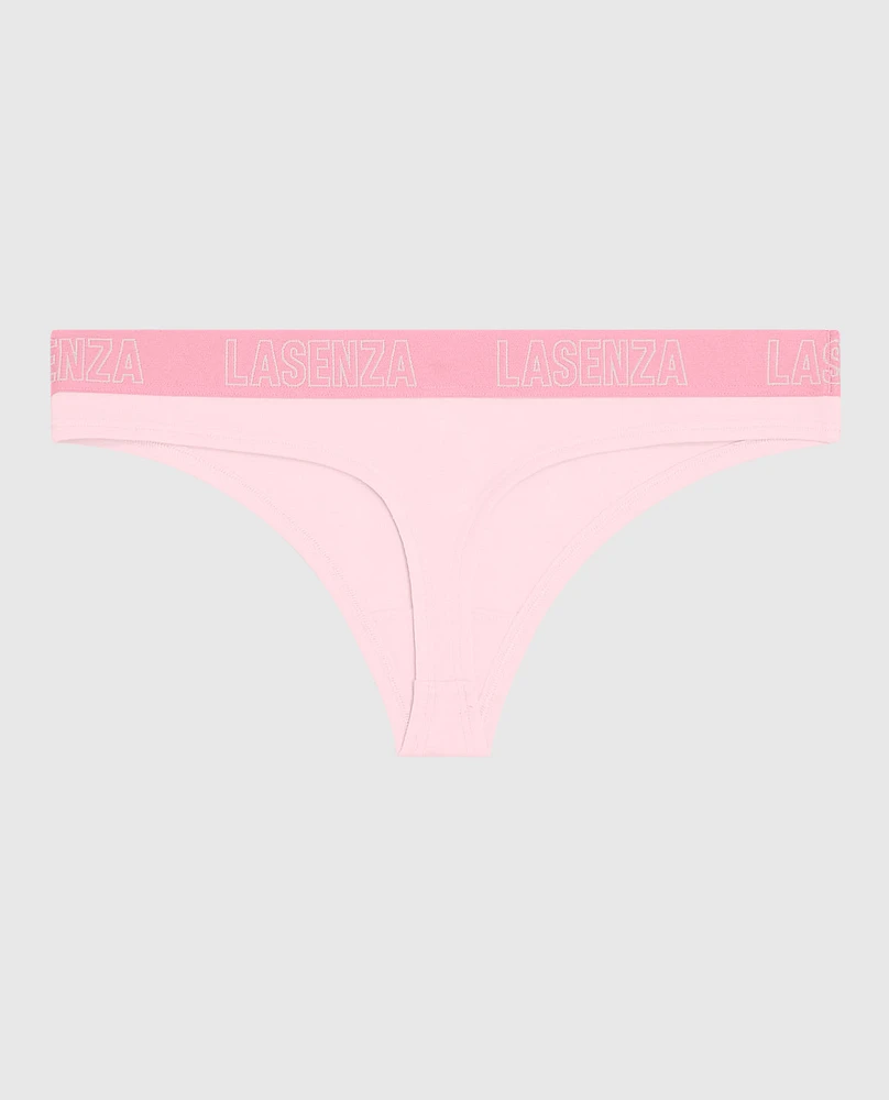 Thong Panty with Logo Pink