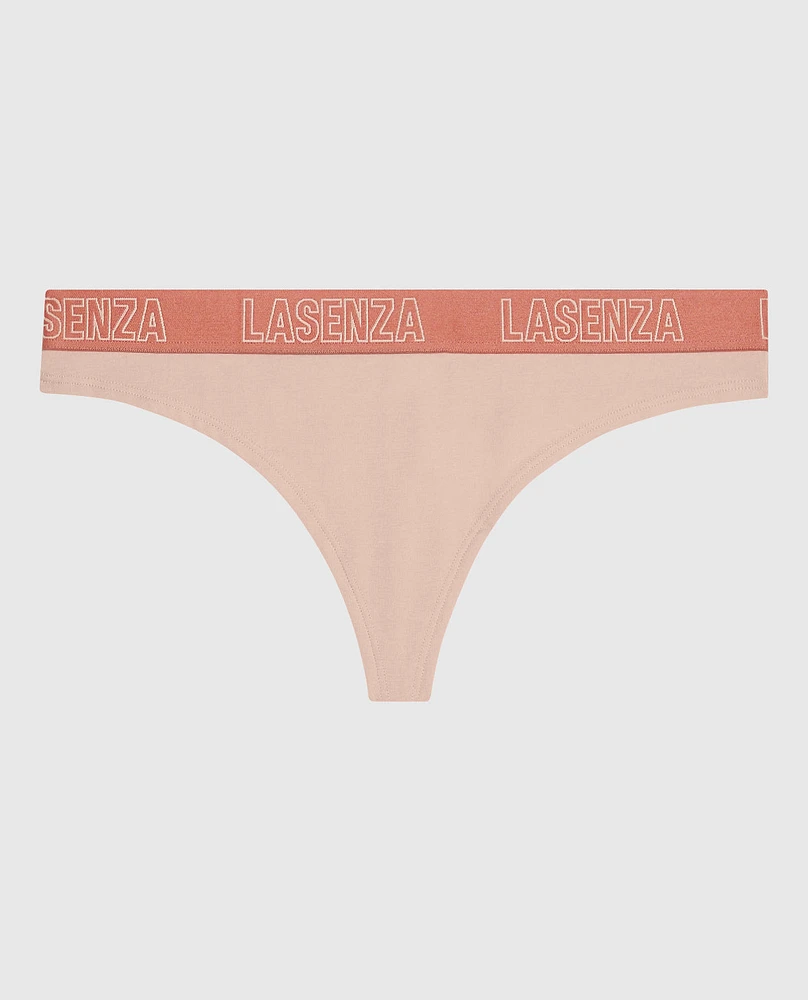 Thong Panty with Logo Peaceful Peach