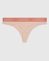 Thong Panty with Logo Peaceful Peach