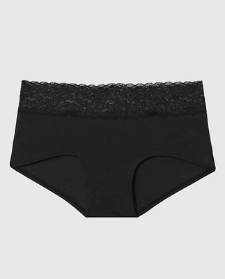 Boyshort Panty with Lace Trim