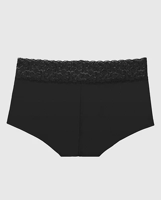 Boyshort Panty with Lace Trim