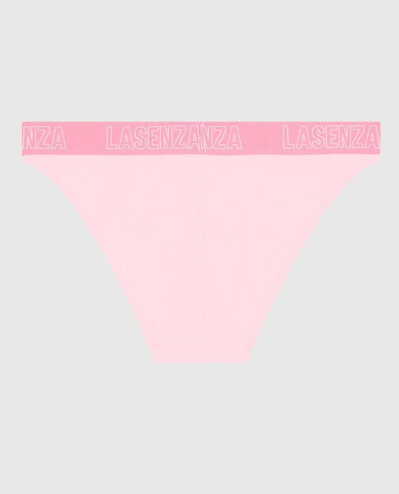 High Leg Cheeky Panty with Logo Pink