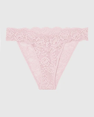 Culotte Cheeky à jambe échancrée en dentelle