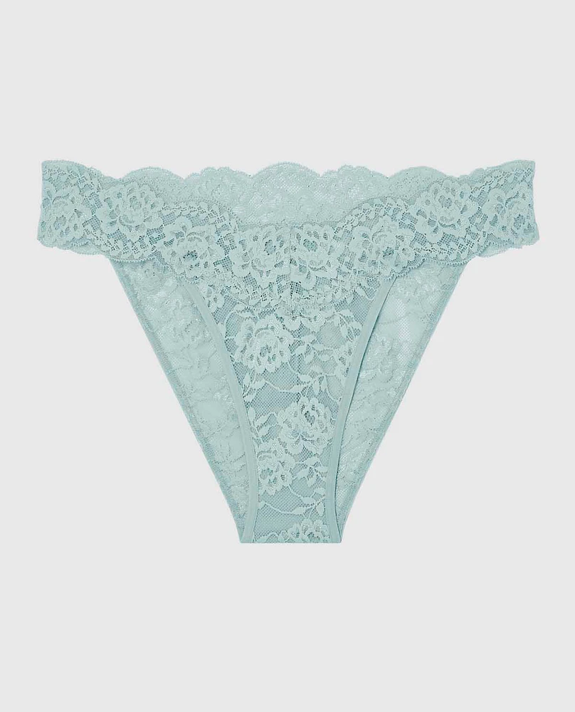 Culotte Cheeky à jambe échancrée en dentelle