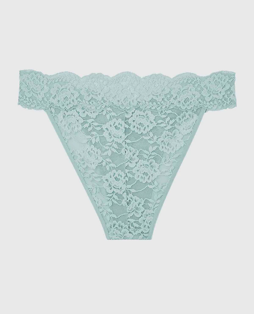 Culotte Cheeky à jambe échancrée en dentelle