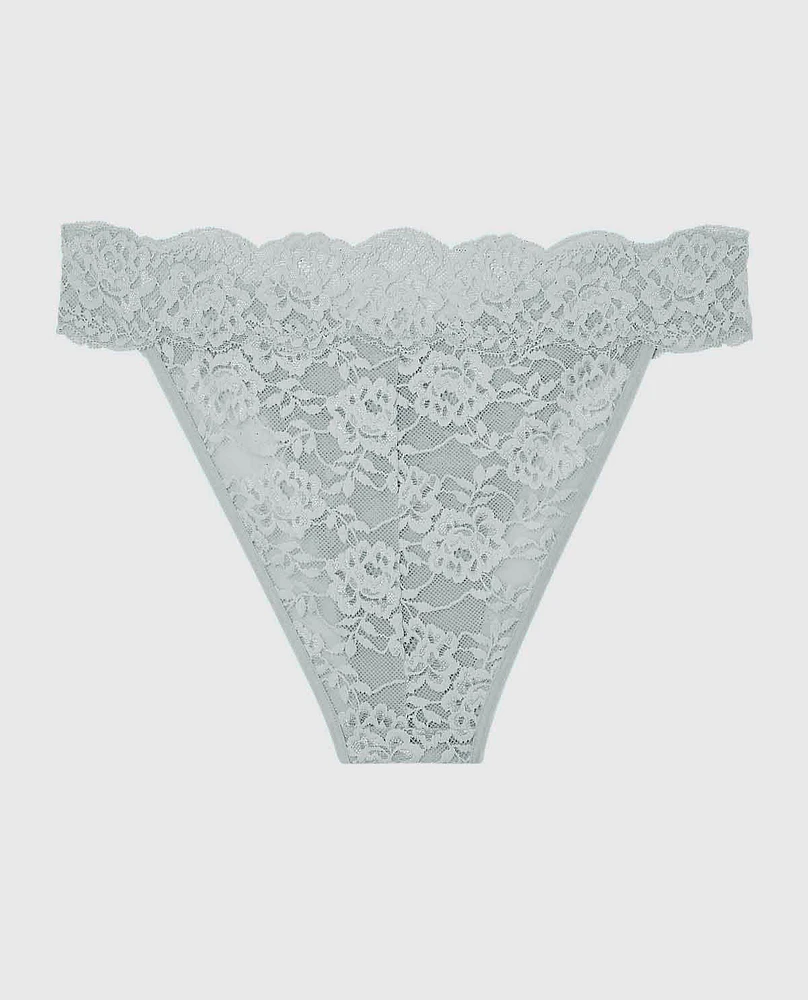 Culotte Cheeky à jambe échancrée en dentelle