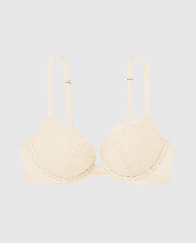 Push Up Bra with Lace Overlay