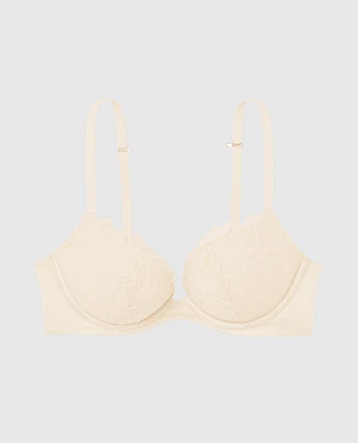 Push Up Bra with Lace Overlay