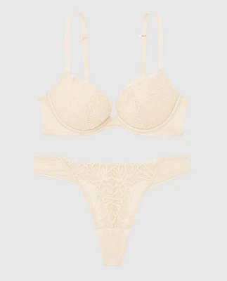 Push Up Bra with Lace Overlay